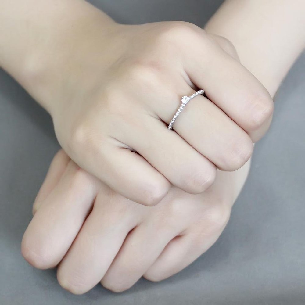 Women's Minimalist Bubble Promise Ring - Picture 2 of 5